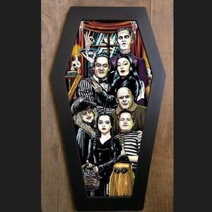 The Addams Family coffin framed print bwana devil art